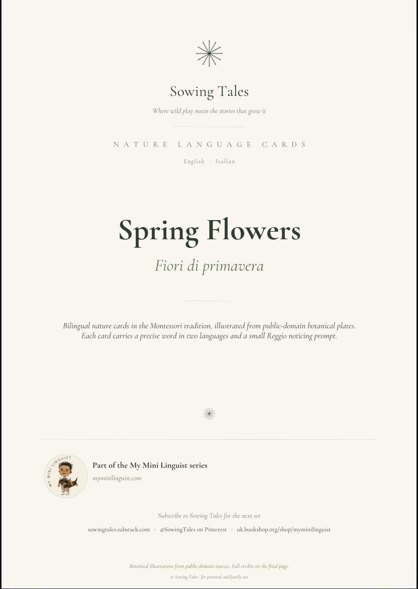 Bilingual Trees & Flowers Cards